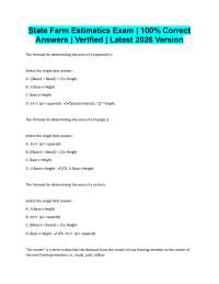 State Farm Estimatics Exam | 100% Correct Answers Verified 2026/2027 Version