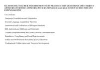 ILLINOIS ESL TEACHER ENDORSEMENT TEST PRACTICE TEST QUESTIONS AND CORRECT ANSWERS (VERIFIE