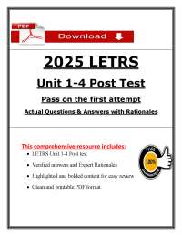LETRS Units 1-4 Post Test (PDF) | (2026) LETRS Exam Questions | Reading Science