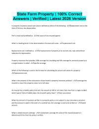 State Farm Property Exam | 100% Correct Answers Verified 2026/2027 Version