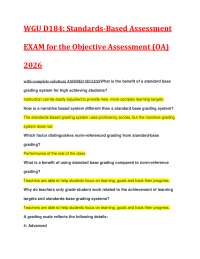 WGU D184: Standards-Based Assessment EXAM for the Objective Assessment (OA) 2025 with comp
