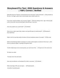 Storyboard Pro Test | 100% Correct Answers Verified 2026/2027 Version