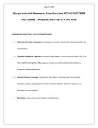 The Georgia Industrial Wastewater Treatment System Operator Certification exam is a state-