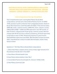 NEW MEXICO SOCIAL WORK JURISPRUDENCE & REGULATORY MASTERY FINAL EXAM