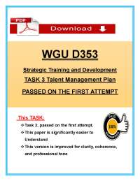 WGU D353 Task 3 (PDF) | (2026/2027) Talent Management Exam Questions | WGU