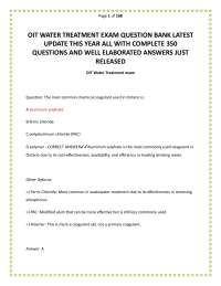 OIT WATER TREATMENT EXAM QUESTION BANK LATEST UPDATE THIS YEAR ALL WITH COMPLETE 350 QUEST