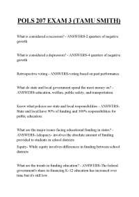 POLS 207 EXAM 3 (TAMU SMITH) ,POLS 207 EXAM 3 (TAMU SMITH)