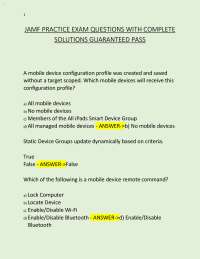 JAMF PRACTICE EXAM QUESTIONS WITH COMPLETE SOLUTIONS GUARANTEED PASS