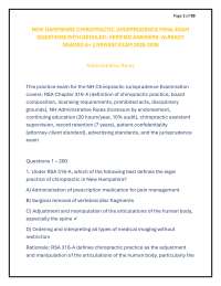 NEW HAMPSHIRE CHIROPRACTIC JURISPRUDENCE FINAL EXAM QUESTIONS