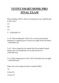 VIVINT SMART HOME PRO FINAL EXAM ,VIVINT SMART HOME PRO FINAL EXAM