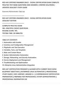 RED HAT CERTIFIED ENGINEER (RHCE – EX294) CERTIFICATION EXAM COMPLETE PRACTICE TEST BANK Q