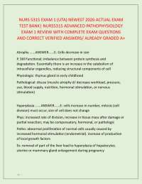 NURS 5315 EXAM 1 (UTA) NEWEST 2026 ACTUAL EXAM TEST BANK| NURS5315 ADVANCED PATHOPHYSIOLO