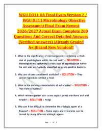 WGU D311 Objective Assessment Final Exam: Microbiology & Immunology Study Guide