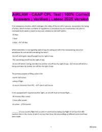AIRLAW - CAAP CPL Test | 100% Correct Answers | Verified | Latest 2026/2027 Version