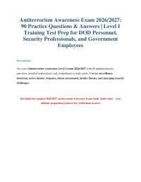 Antiterrorism Awareness Exam 2026/2027 – 90 Practice Questions