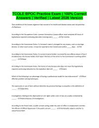 TCOLE BPOC Practice Exam | 100% Correct Verified 2026/2027 Version