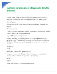 System operation Exam with precise detailed answers
