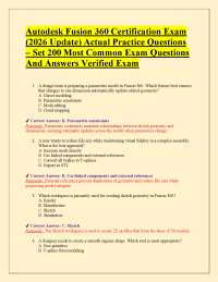 Autodesk Fusion 360 Certification Exam (2026 Update) Actual Practice Questions – Set 200