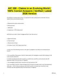 AIC 300 Claims in an Evolving World | 100% Correct Verified Q&A’s 2026/2027 Version