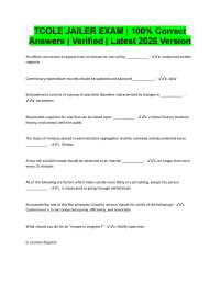 TCOLE Jailer Exam | 100% Correct Verified 2026/2027 Version