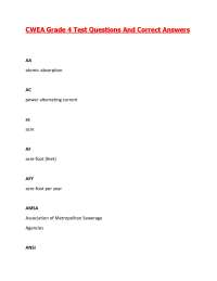 CWEA Grade 4 Test Questions And Correct Answers| Updated