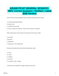 ASVAB PICAT General Science | 100% Correct Answers | Verified Latest 2026/2027 Version