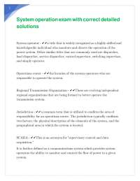 System operation exam with correct detailed solutions