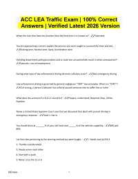 ACC LEA Traffic Exam | 100% Correct Verified Q&A’s 2026/2027 Version