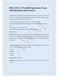 EHS 138 CCT Forklift Operations Exam with Questions and Answers