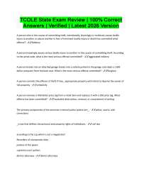 TCOLE State Exam Review | 100% Correct Verified 2026/2027 Version