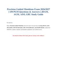 Precision Guided Munitions Exam 2026/2027: 150 Questions & Answers
