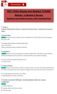 DCF CAAN Module 1 & 2 Review (PDF) | (2026) Child Abuse Questions | Answers