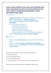 NU665 WEEK8 ACTUAL 2025-2026 MIDTERM AND FINAL EXAM QUESTIONS AND 100% CORRECT ANSWERS