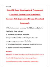 INFOR M3 CLOUD WAREHOUSING & PROCUREMENT CONSULTANT CERTIFICATION EXAM 2026 – COMPLETE PRA