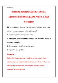 DECODING TELECOM CUSTOMER CHURN – COMPLETE DATA MINING & ML PROJECT GUIDE WITH VERIFIED Q&