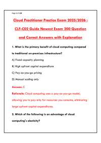 AWS CLOUD PRACTITIONER PRACTICE EXAM 2025 – LATEST CLF-C02 QUESTIONS & VERIFIED ANSWERS