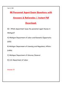 MI PERSONNEL AGENT EXAM QUESTIONS WITH ANSWERS | 2026 COMPLETE TEST BANK WITH 200+ VERIFIE