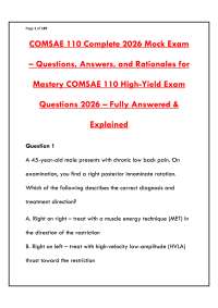 COMSAE 110 COMPLETE 2026 MOCK EXAM – LATEST PRACTICE QUESTIONS & VERIFIED ANSWERS WITH RAT