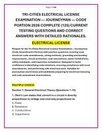 TRI-CITIES ELECTRICAL LICENSE EXAMINATION — JOURNEYMAN — CODE PORTION 2026 Q&A