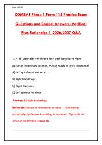 COMSAE PHASE 1 FORM 115 PRACTICE EXAM – LATEST 200 QUESTIONS & VERIFIED ANSWERS WITH RATIO