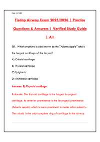 FISDAP AIRWAY EXAM 2025 – LATEST COMPREHENSIVE PRACTICE QUESTIONS & VERIFIED ANSWERS