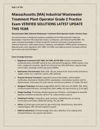 Massachusetts (MA) Industrial Wastewater Treatment Plant Operator Grade 2 Practice Exam VE