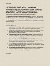 Certified Electrical Safety Compliance Professional (CESCP) Practice Exam VERIFIED SOLUTIO