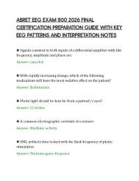ABRET EEG EXAM 800 2026 FINAL CERTIFICATION PREPARATION GUIDE WITH KEY EEG PATTERNS AND IN
