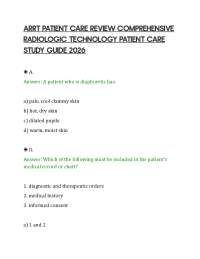 ARRT PATIENT CARE REVIEW COMPREHENSIVE RADIOLOGIC TECHNOLOGY PATIENT CARE STUDY GUIDE 2026