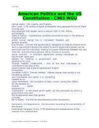 American Politics and the US Constitution - C963 WGU
