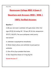 RASMUSSEN MDC 4 EXAM 2 2026 – LATEST NUR2755 PRACTICE QUESTIONS WITH VERIFIED ANSWERS & RA