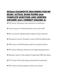 NSG550 DIAGNOSTIC REASONING FOR NP EXAM 1 ACTUAL EXAM PAPER 2026 COMPLETE QUESTIONS