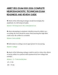 ABRET EEG EXAM 800 2026 COMPLETE NEURODIAGNOSTIC TECHNICIAN EXAM READINESS AND REVIEW GUID