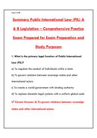 PUBLIC INTERNATIONAL LAW FINAL EXAM SUMMARY – COMPLETE STUDY GUIDE WITH PRACTICE QUESTIONS